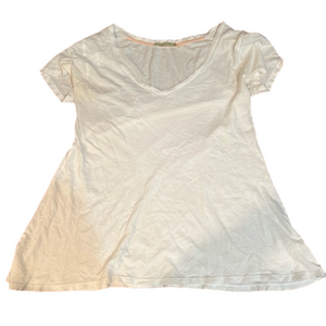 size medium alternative earth white V-neck tee